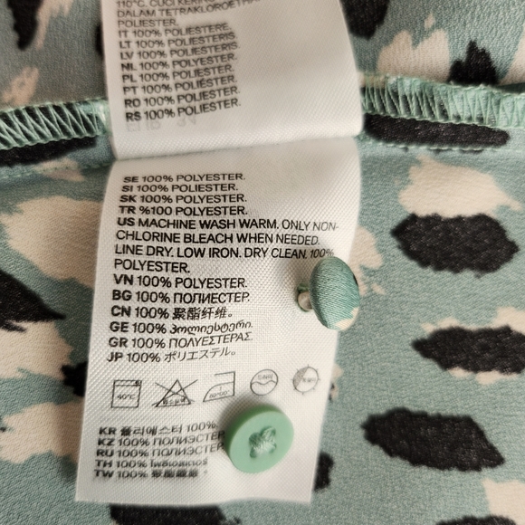 H&M NWT XXS mint green long sleeve dress, midi, white and black polka do… - Picture 8 of 12